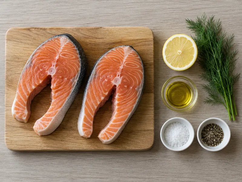 Стейк сёмги с лимоном и укропом в аэрогриле, шаг 1: Подготовьте продукты