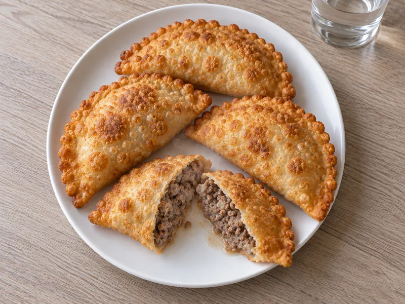 Чебуреки из заморозки с хрустящей корочкой в аэрогриле, шаг 5: Дайте чебурекам постоять 2–3 минуты