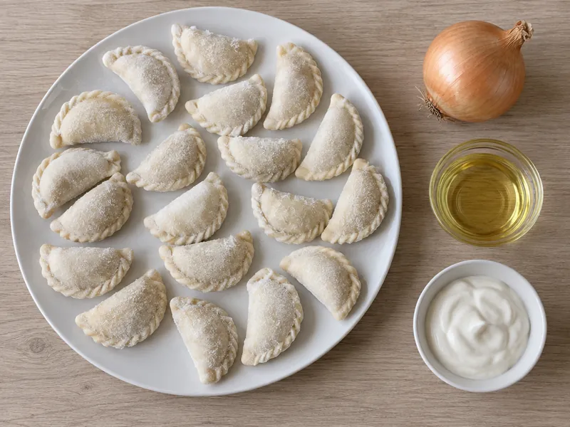 Жареные вареники с картошкой из заморозки в аэрогриле, шаг 1: Подготовьте продукты